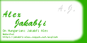 alex jakabfi business card